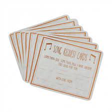 Wedding Song Request Cards Set Of 8 Wedding Song Request Song Request Wedding Songs