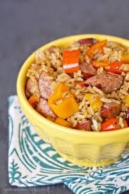 Smoked Sausage And Rice Skillet With Sweet Peppers Recipe Stuffed Sweet Peppers Stuffed Peppers Sausage Rice