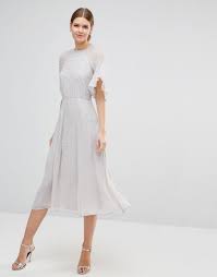 And after this, here is the primary graphic: Asos Tall Wedding Embellished Flutter Sleeve Midi Dress Shopperboard