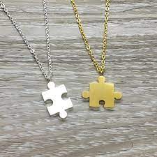 Your partner is the missing piece of your heart, and this unique heart puzzle necklace is a great way to show this felling. Tiny Puzzle Necklace Jigsaw Puzzle Piece Pendant Geometric Etsy