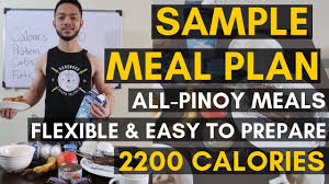 Vid 20 Sample Pinoy Meal Plan 2200 Calories Pinoy Diet Flexible Diet