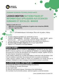 Licence arts, lettres, langues mention sciences du langage. Atouts Licence Mention Mathematiques Et Informatique