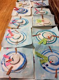 Aerial View Snowmen Winter Crafts For Kids Winter Art Projects Kids Art Projects