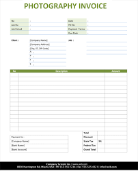 10 Free Photography Invoice Templates Excel Word
