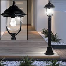 Led Alu Aussen Standleuchte Laterne Schwarz