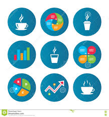 Coffee Cup Icon Hot Drinks Glasses Symbols Stock Vector