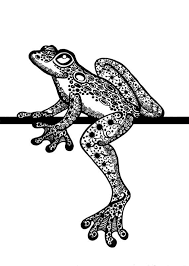 Black And White Frog Drawing Items Similar To Zentangle Frog Tree Frog Zentangle Zendoodle Doodle Ink Drawing Black And White D Frog Coloring Pages Zentangle Animals Frog