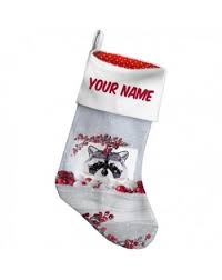 Raccoon christmas stocking scarf cabin lodge rhome & garden, holiday & seasonal décor, stockings & hangers! Christmas Stocking Geometric Animal Art Raccoon Snow Berry Cn12nuy2bme