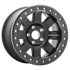 These classic steel beadlock wheels are made with a 32 bolt outer beadlock ring that clamps tight to the tire bead with grade 8 bolts. Pro Comp Trilogy Race Series 75 Beadlock Wheel 17 X9 Bolt Pattern 5x4 5 Backspacing 4 75 Offset 6mm Satin Black Best Prices Reviews At Morris 4x4