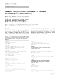 PDF) Japanese 2011 guidelines for prevention and treatment of osteoporosis—Executive  summary