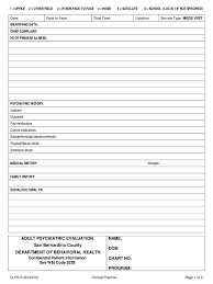 Psychiatric Evaluation Form 2 Free Templates In Pdf Word