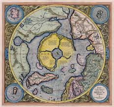 1595 Flat Earth Map North Pole Septentrionalium Terrarum Art Poster Globe Mode Antique World Map Ancient Maps Earth Map