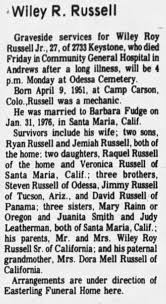 Obituary for Wiley Roy Russell Jr.