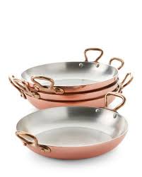 Duparquet Copper Cookware Solid Copper Au Gratin Pans With Tin Lining Set Of 4 Copper Cookware Copper Cookware