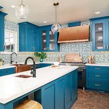 Black And Copper Kitchen Design Accents Of Copper And Gold Contrast Bold Matte Black Brizo Faucets And Teal Cabinetry In A Colorful Kitchen De Best Kitchen Designs Kitchen Design Bold Kitchen
