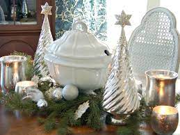The silver christmas table decoration brings a unique glamour touch to your four walls. Classic Silver And White Christmas Table Decor Hgtv