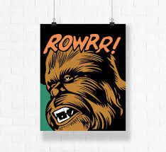 Chewbacca Customizable Star Wars Comic Illustration High Etsy Superhero Wall Art Star Wars Prints Pop Art
