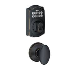 Item(s) total price schlage link provides fully encrypted communication between the lock and the user (similar to the security used in online. Schlage Fbe365camsie716 Aged Bronze Camelot Single Cylinder Electronic Keypad Deadbolt With Passage Siena Knob Faucetdirect Com