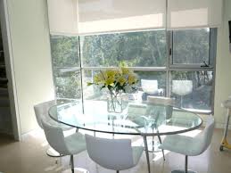 Elegant Oval Glass Kitchen Table With Minimalist Modern White Chairs For Dining Area T Oval Table Dining Oval Glass Dining Table Oval Glass Dining Room Table