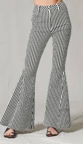 Black And White Striped Bell Bottom Jeans Kill The Night Striped Flare Bell Bottoms Bell Bottoms Nfr Outfits Striped