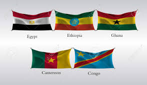 Bela bandeira egípcia em um fundo por do sol, oceano e vegetação. Conjunto De Bandeiras De Paises Da Africa Bandeira Do Egito Etiopia Gana Camaroes Congo Ilustracao Vetorial Ilustraciones Vectoriales Clip Art Vectorizado Libre De Derechos Image 92683332