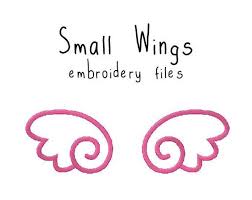 Small Wings Embroidery Machine Files Pattern Design Hus Jef Pes Dst All Formats Kawaii Angel Inst Machine Embroidery Patterns Circus Design Embroidery Patterns