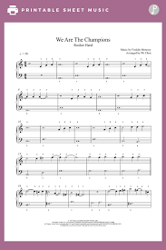 We Are The Champions By Queen Piano Sheet Music Rookie Level Piano Sheet Music Reading Sheet Music Pop Piano Sheet Music
