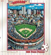 Features a beautiful image from behind home plate showing the bleachers and the ivy covered walls as well as the rooftop bleachers on waveland and sheffield avenue. Classic Baseball Stadium 500 Piece Puzzle Wrigley Field Masterpieces Toys Games Jigsaw Puzzles Agtcorp Com