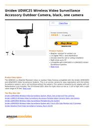 Uniden Udwc25 Wireless Video Surveillance Accessory Outdoor Camera Black One Camera By Simon Abraham Issuu