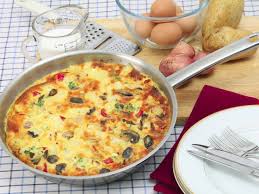 Mod de preparare cartofi gratinați cu șunculiță afumată sau bacon și rondele de ouă fierte. Reteta Omleta Spaniola Cu Cartofi