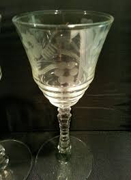 From patterned glasses to sparkling crystal stemware selections are waiting to highlight the mood bohemia crystal etched and colored crystal wine glasses set of 6 8 5 ounces multicolor. Vintage Etched Crystal Wine Glasses In Floral Pattern Set Of 4 1738552835