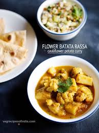 Flower Batata Rassa Recipe With Step By Step Pics Flower Batata Rassa Is A Tasty Vegetable Curry Recipes Indian Food Recipes Recipes
