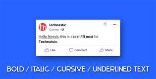 How To Bold Text On Facebook Italic Cursive Underlined