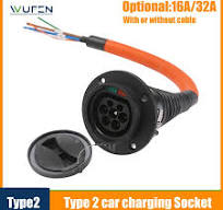 WUFEN EV Charger male Socket Type 2 250V-380V IEC 62196 Outlet 16A 32A  Electric Car Charging Charger Side type2 socket inlet - AliExpress 34