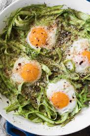 Pesto Asparagus Egg Skillet With Bread Crumbs Naturally Ella Recipe Asparagus Recipe Breakfast Recipes Easy Asparagus Egg