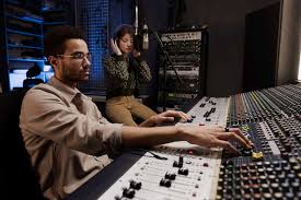 Sound engineer at work
