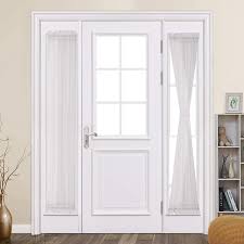 I love this image by. Buy Miulee 2 Panels Sidelight Curtains For French Door Sheer Panels Light Filtering Window Treatment For Narrow Door 25 X 72 Inches With Tieback 2 Panels White Online In Turkey B08k76jxg6