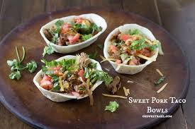 Sweet Pork Taco Bowls Oh Sweet Basil Recipe Sweet Pork Pork Tacos Mexican Food Recipes