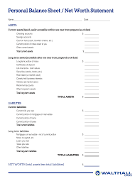 Personal Net Worth Balance Sheet Templates At Allbusinesstemplates Com Balance Sheet Template Balance Sheet Net Worth