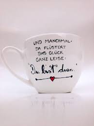 Becher Tassen Jumbotasse Gluck Spruchtasse Tasse Geschenk Ein Designerstuck Von Hoch Die Tassen Bei Dawanda Tassen Spruche Du Bist Dran Becher Tassen