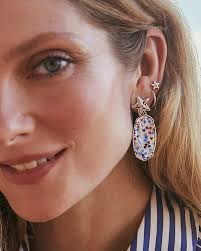 Elle Star Silver Drop Earrings