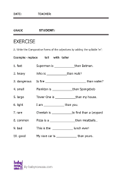 Adjectives Comparative Adjective Worksheet For Grade 3 Comparative Adjectives Comparative Adjectives Worksheet Adjective Worksheet