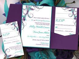 Pocketfold Wedding Invitation Template Set Peacock Teal Purple Ashley F Purple Wedding Invitations Wedding Invitation Templates Peacock Wedding Invitations