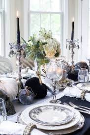 Black And White Table Top Ideas For An Elegant Halloween Dinner Halloween Table Decorations Elegant Halloween Halloween Table Settings
