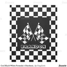 Black And White Checkered Pattern Name Custom Cool Formula 1 Checkered Flag Pattern Fleece Blanket Zazzle Com Fleece Blanket Checkered Flag Checkered