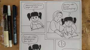 Karena didalam komik terdapat satu kesatuan yang utuh antara bahasa gambar dengan bahasa kata ( dialog). Menggambar Komik Seni Budaya Kelas Viii 2 Berkesenian