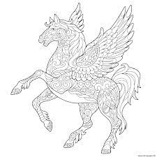 About pegasus coloring page for adults & kids graphic. Pegasus Greek Mythological Winged Horse Flying Coloring Pages Printable