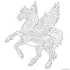 About pegasus coloring page for adults & kids graphic. Pegasus Greek Mythological Winged Horse Flying Coloring Pages Printable