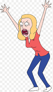 Rick and Morty HQ Resource, blonde-haired woman cartoon character shouting,  png | PNGEgg