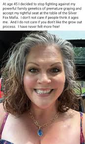 Embracing gray hair for freedom